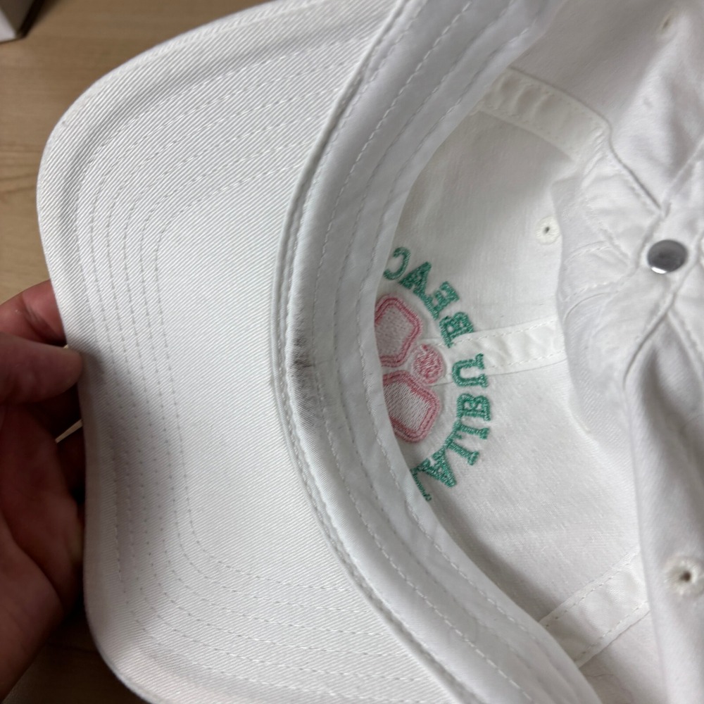 Malibu Beach Pickle Ball Hat Cap Strap Back Womens White Adjustable - Picture 7 of 9